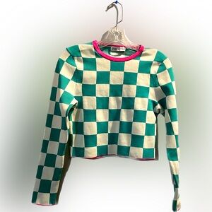 Zara Checkered Top Size S
